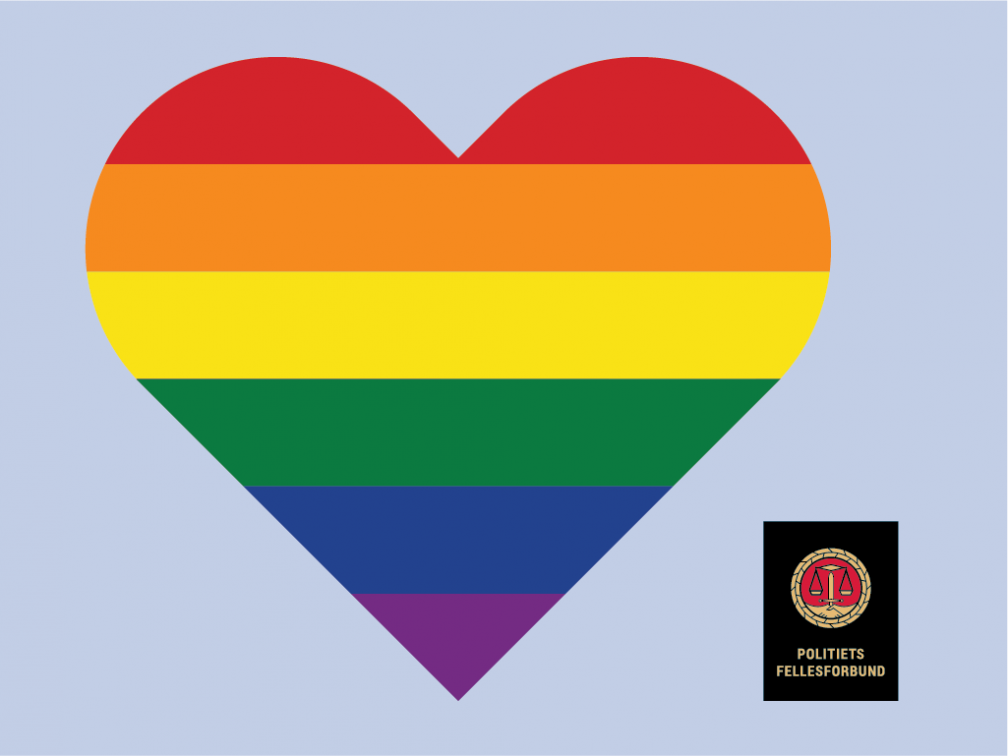 Pride hjerte med lysebla bakgrunn